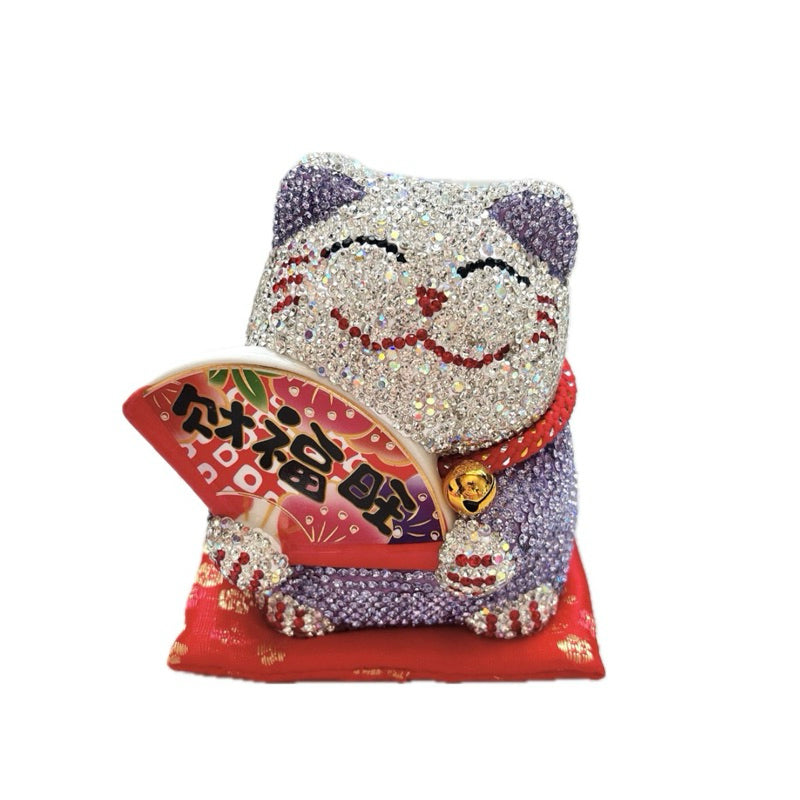 [SG Instocks) Diamond Bling Rhinestone Fortune Cat (With Cushion)