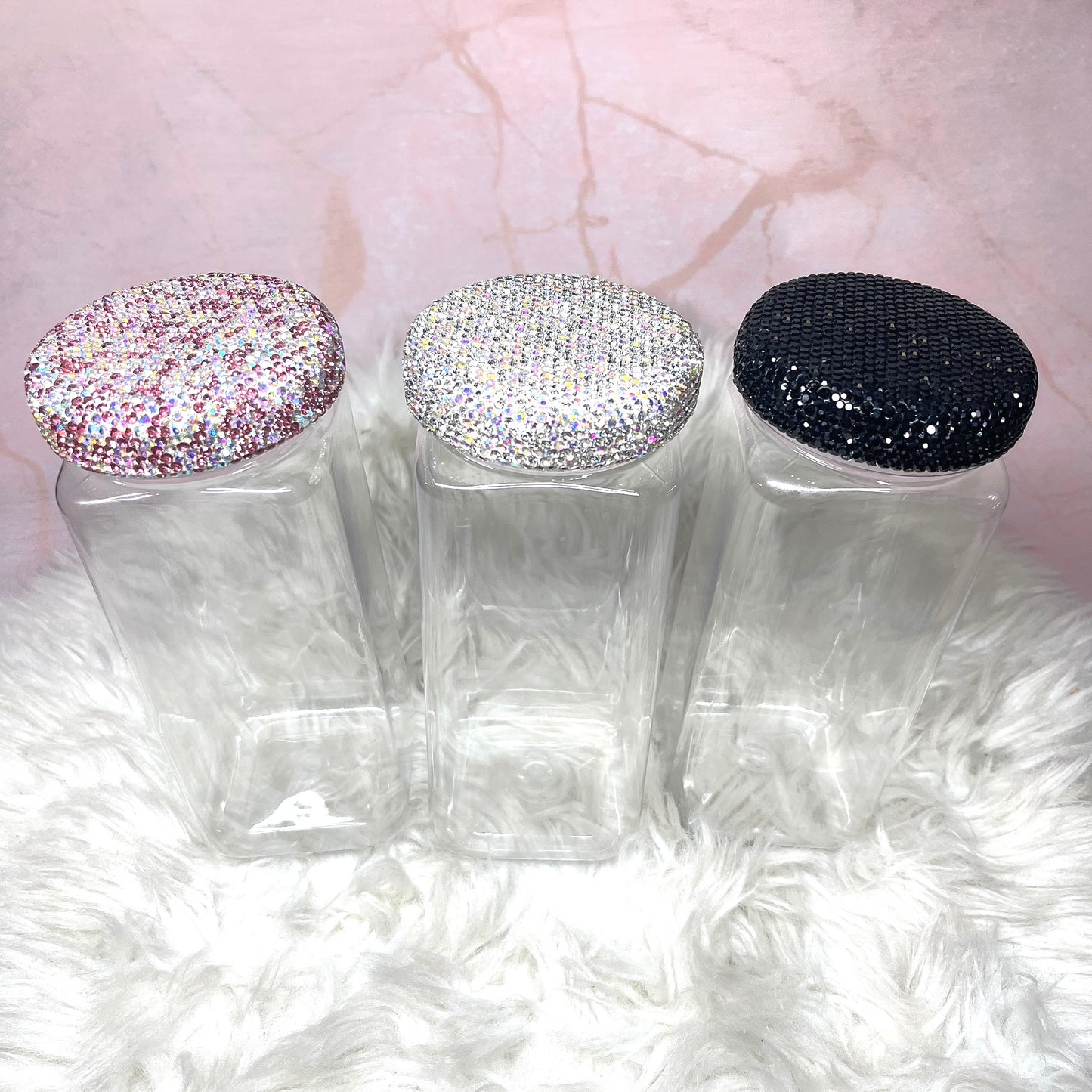 Diamond Bling Rhinestone Plastic Organiser Container (Square)